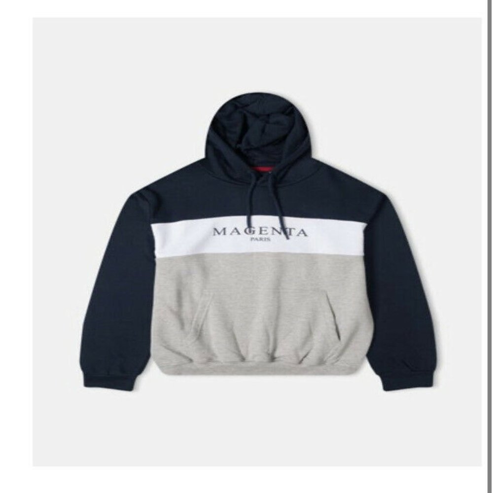 Magenta Paris Pullover Hoodie - Navy White Heather